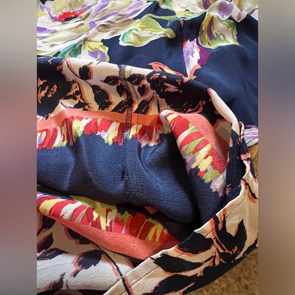 Anthropologie Floral Silk Top 2 - Picture 7 of 9